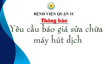 Thông báo yêu cầu báo giá sửa chữa máy hút dịch